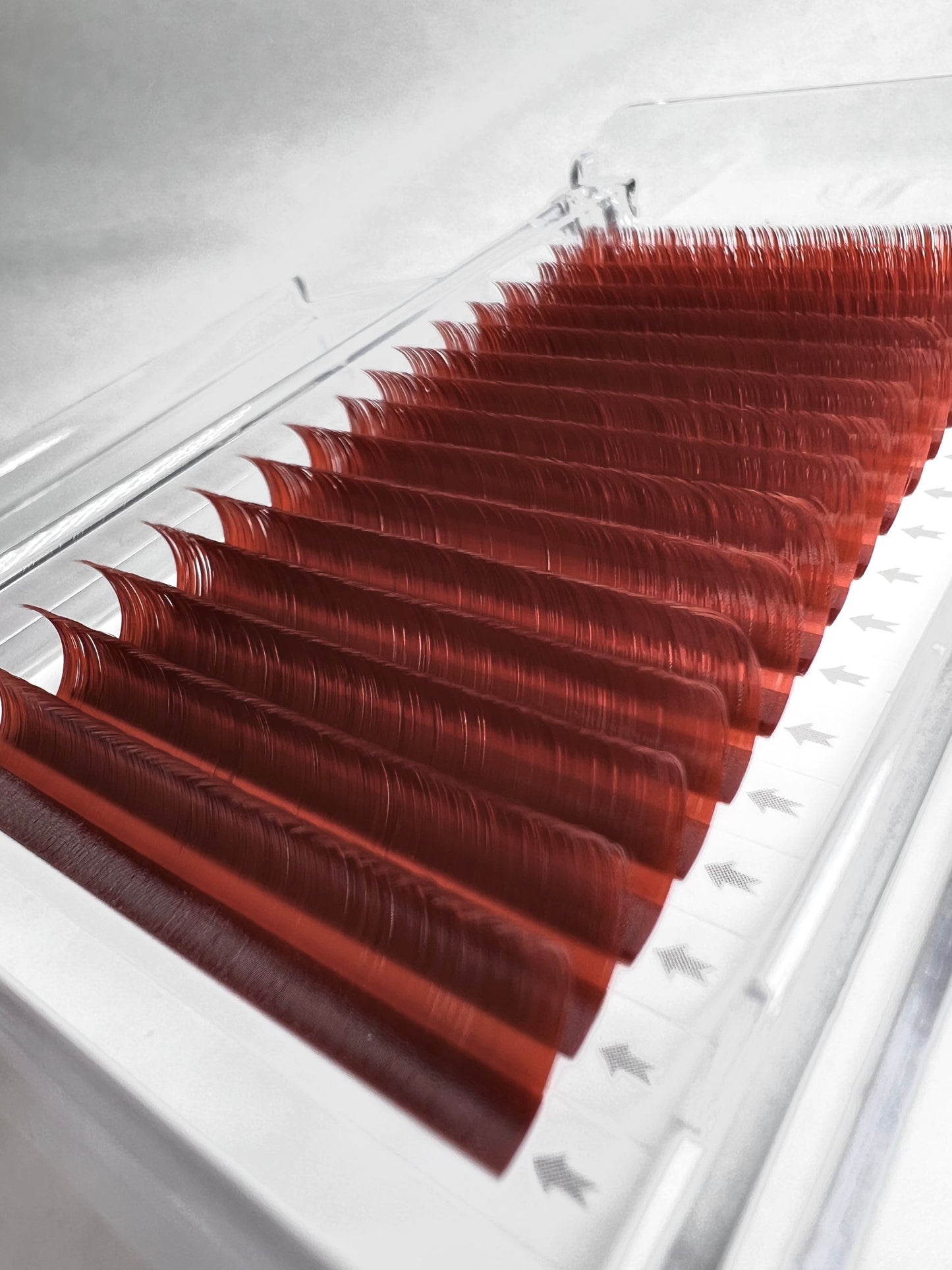 Copper Red Cashmere Eyelash Extensions β 0.07mm Trays