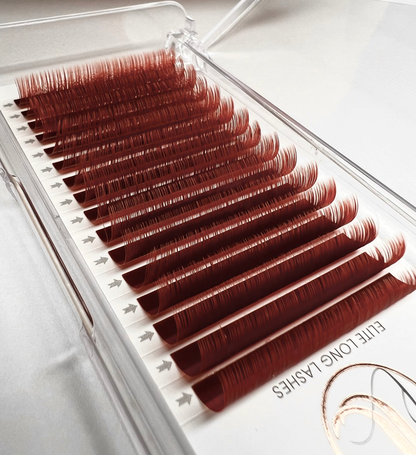 Copper Red Cashmere Eyelash Extensions β 0.07mm Trays