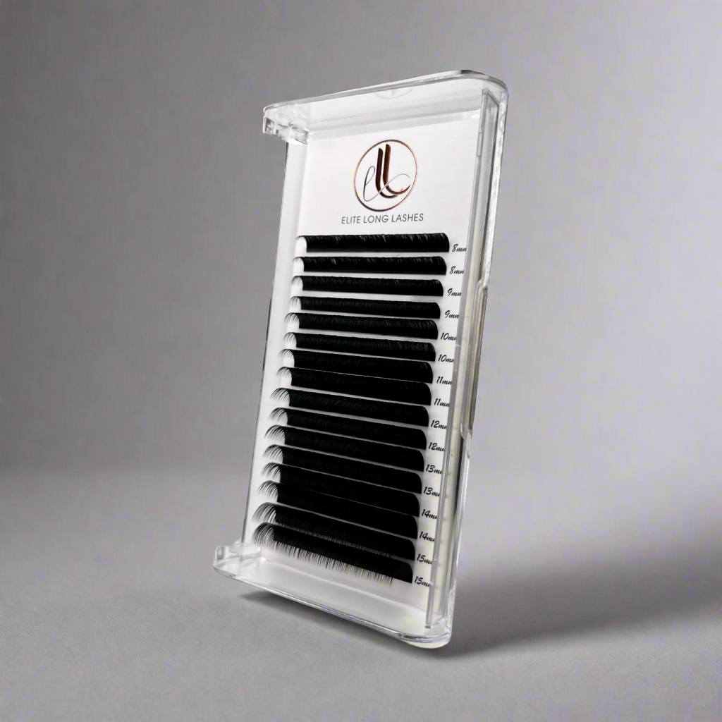 Matte Black Faux Mink Premium Eyelash Extensions DD Curl Trays