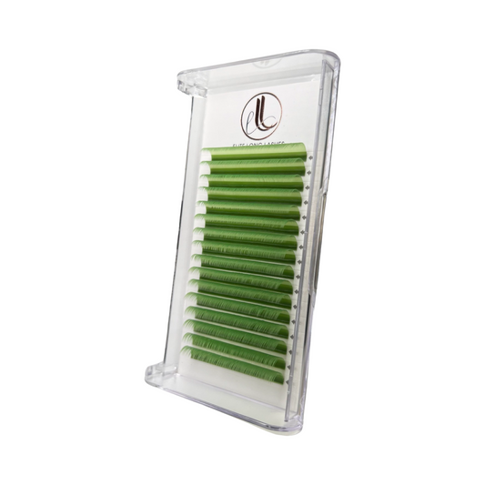 Lime Green Cashmere Eyelash Extensions – 0.07mm Trays