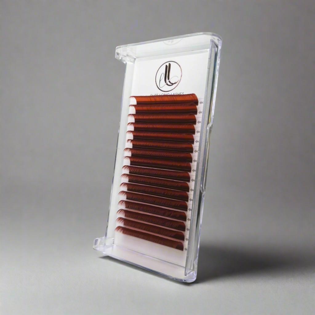Copper Red Premium Faux Mink Eyelash Extensions β 0.07mm Trays