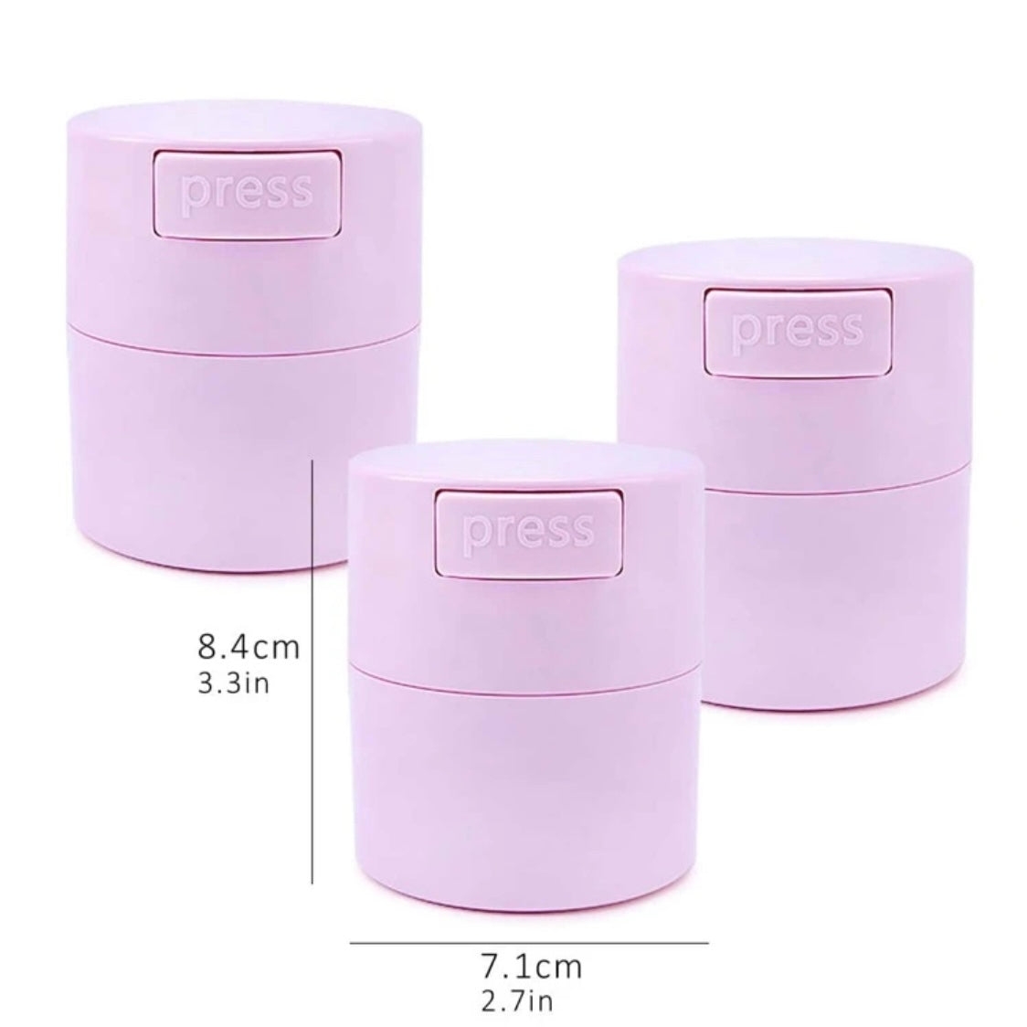 Adhesive glue storage container for lash extensions – side view