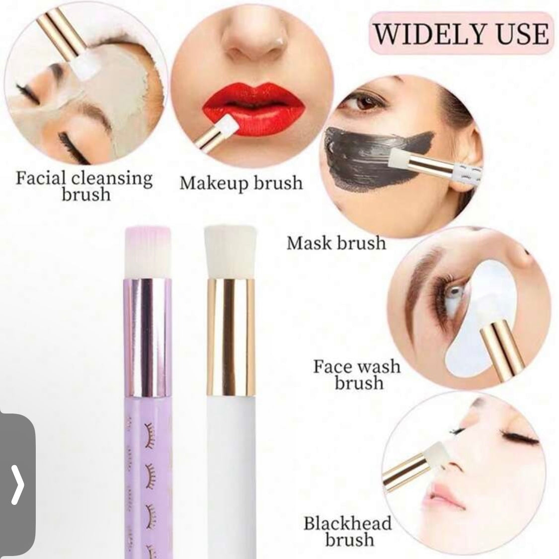 Pink lash shampoo brush – close-up bristle detail