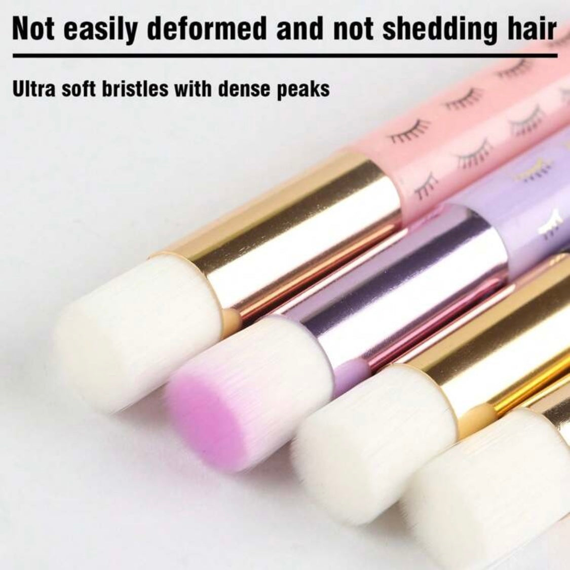 Pink lash shampoo brushes 10-pack – side profile