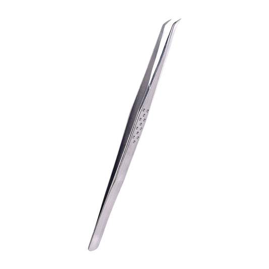 Slim Grip Silver Isolation (Fiber Tips) Tweezer - L Shape