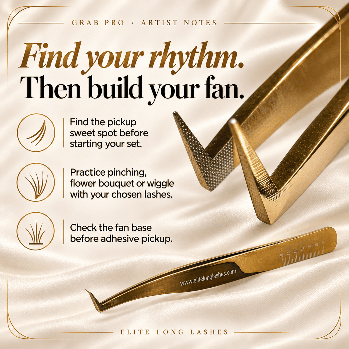 Elite Long Lashes Grab Pro mega volume tweezer – handmade volume fan technique tips