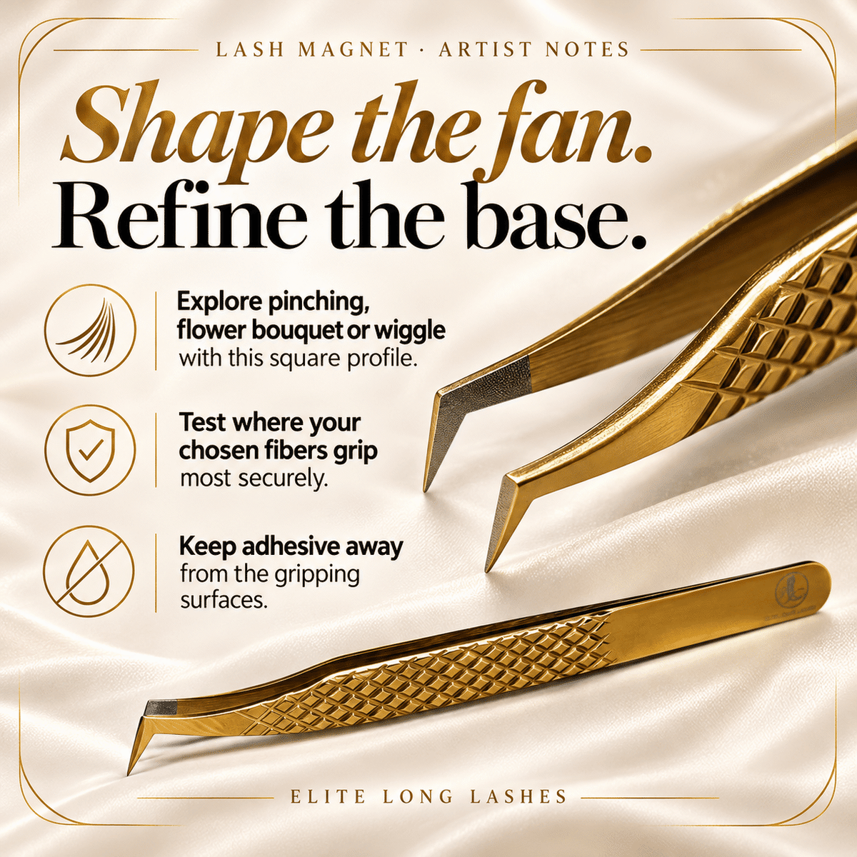 Elite Long Lashes Lash Magnet mega volume tweezer – handmade volume fan technique tips