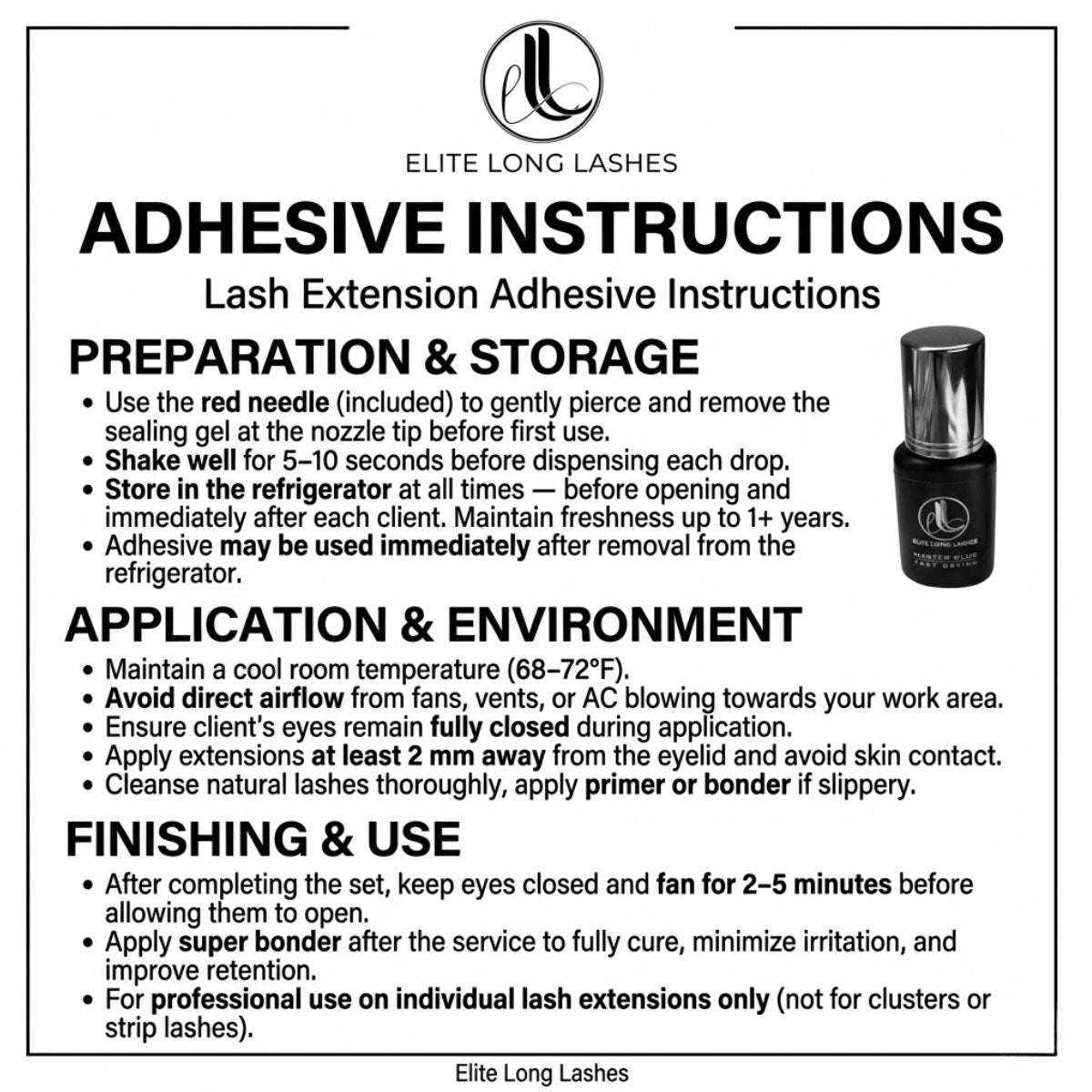 Master Glue eyelash extension adhesive – label close-up