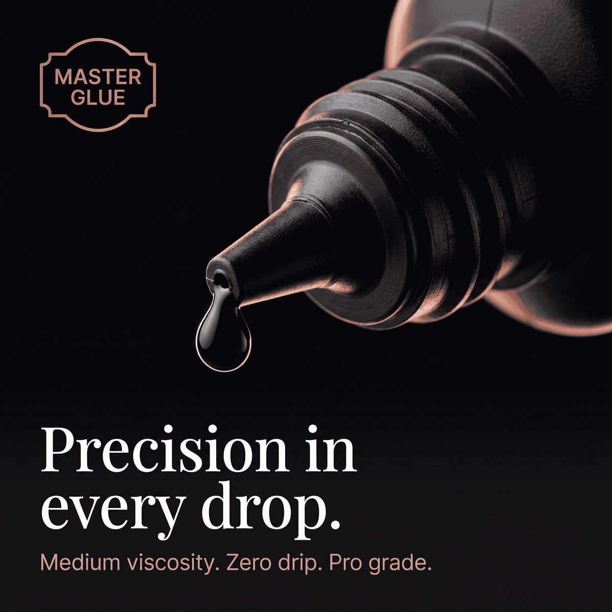 Master Glue eyelash extension glue bottle – side view