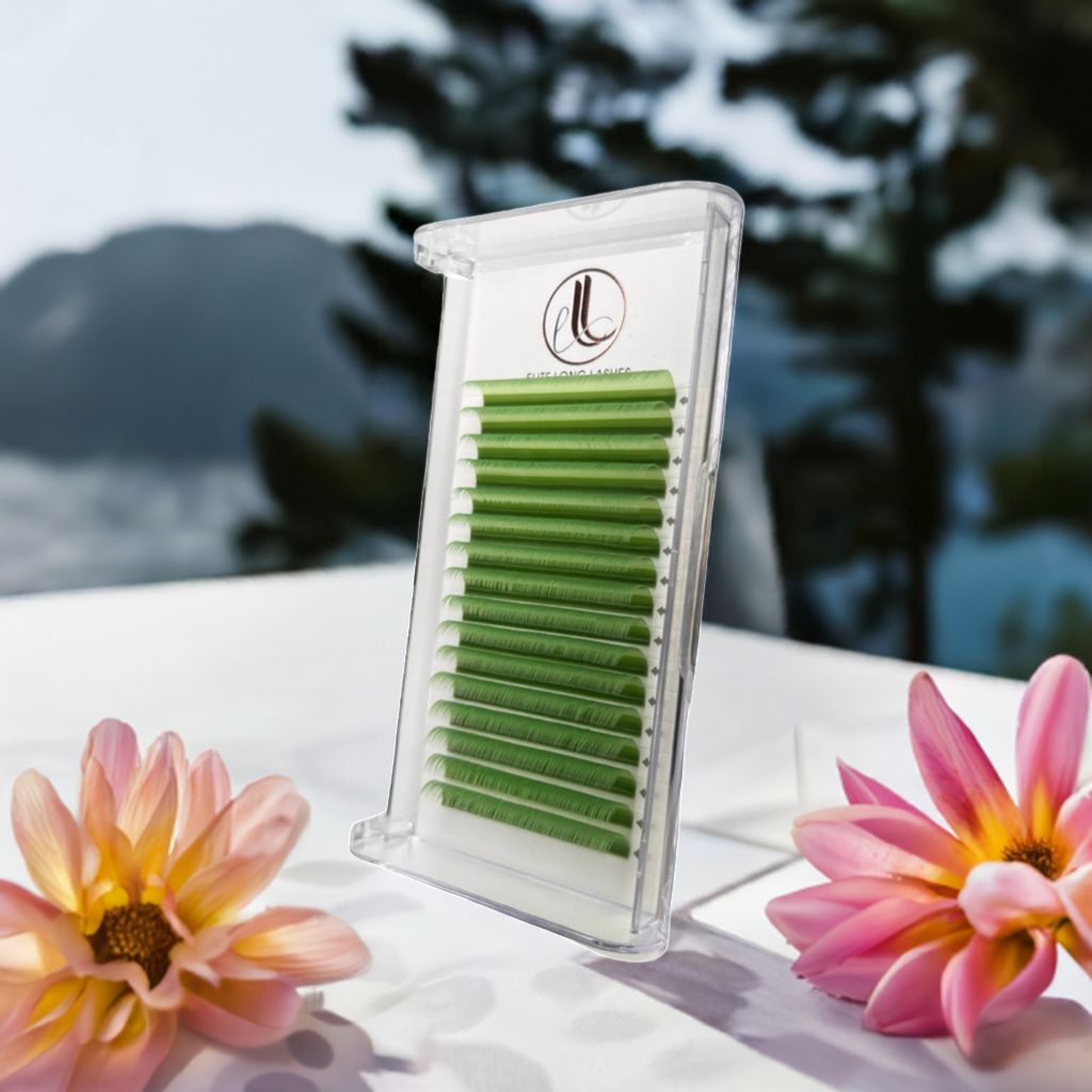 Lime Green Cashmere Eyelash Extensions β 0.07mm Trays