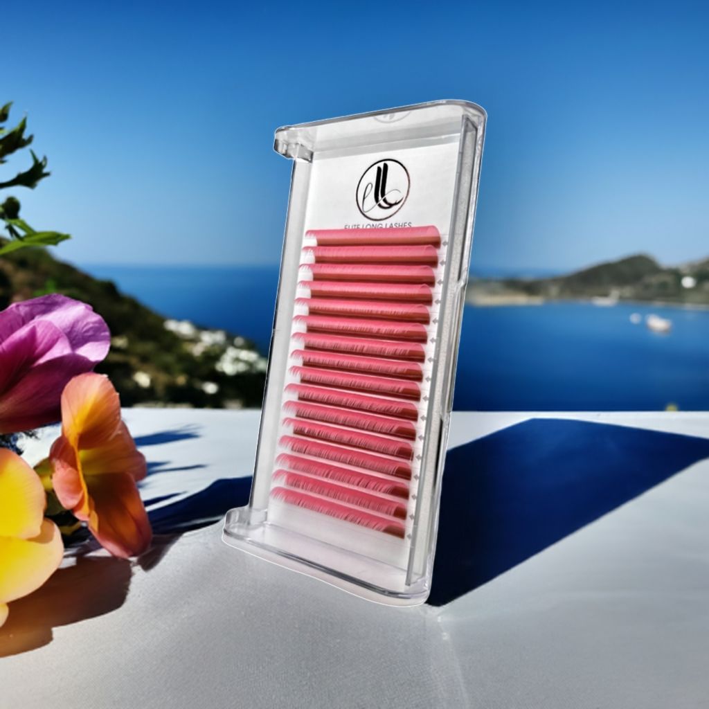 Matte Pink Premium Faux Mink Eyelash Extensions β 0.07mm Trays