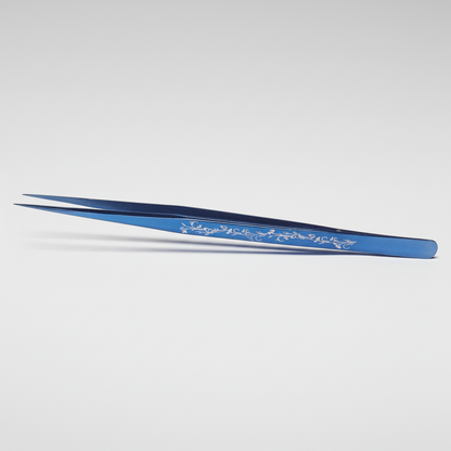 Navy Vine Blossom - Straight Isolation Tweezer - I Shape