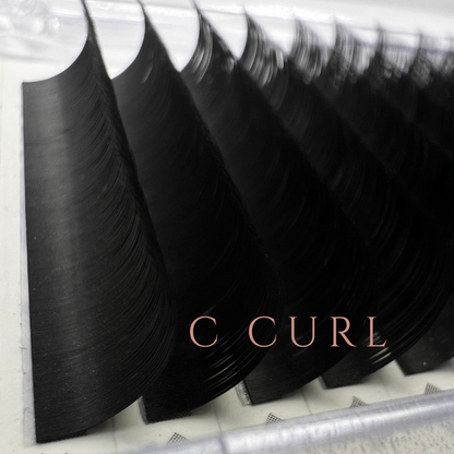 Matte Black Premium Faux Mink Eyelash Extensions – D Curl Tray