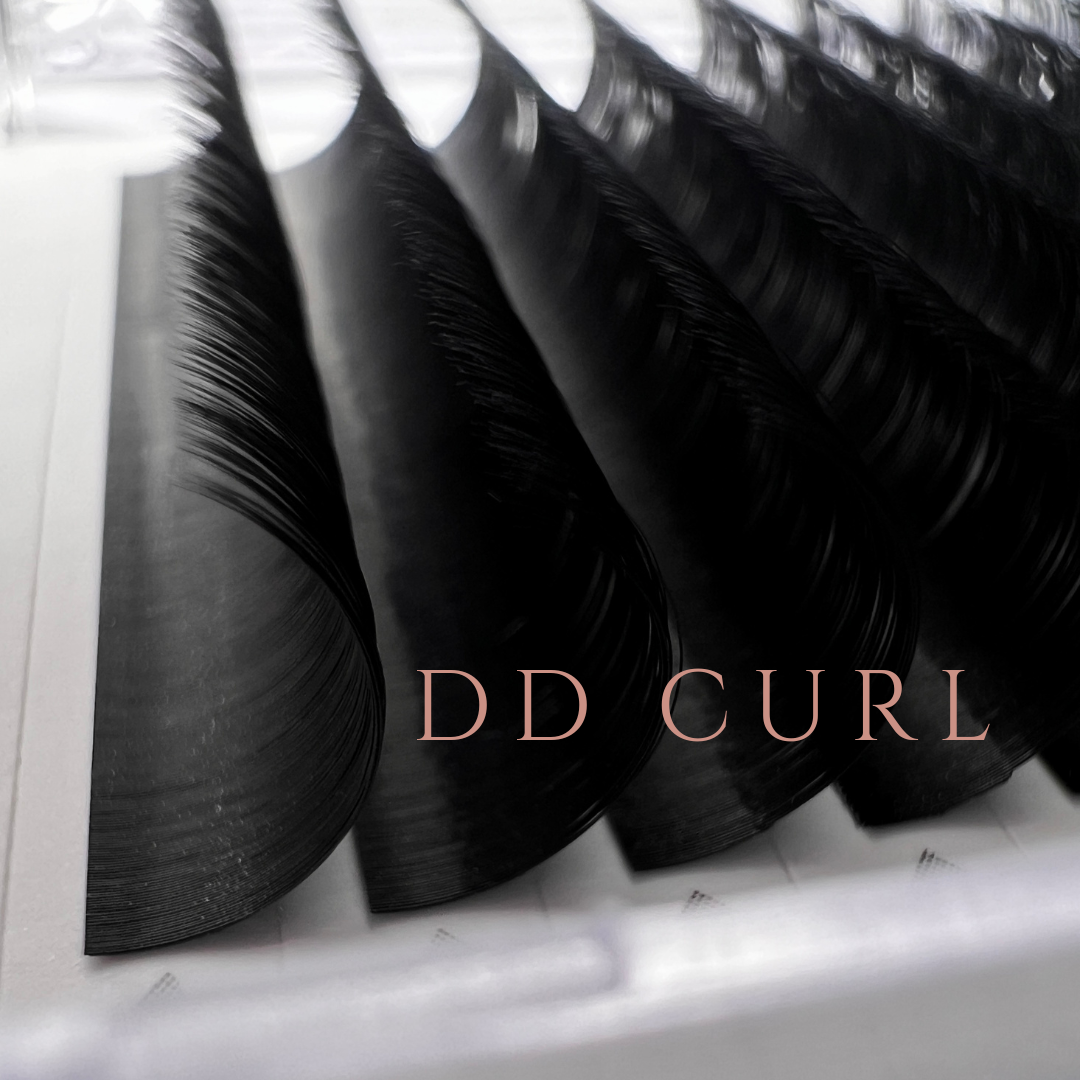 Matte Black Mink Eyelash Extensions DD Curl Trays