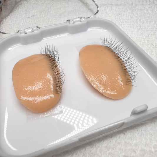 Handmade Realistic Silicone Practice Pair of Eyelids for Lash Training - 3 Layer Lashes
