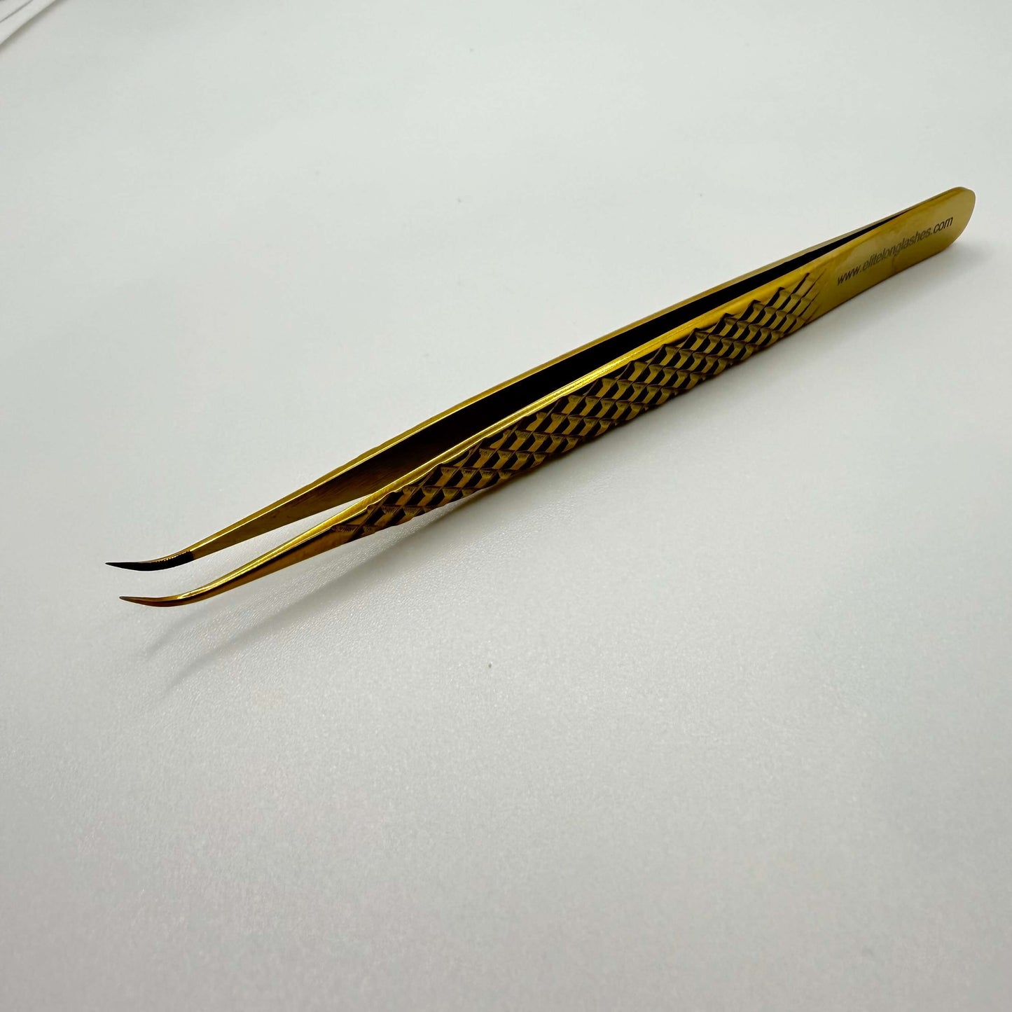 Gold J Curve Isolation Lash Tweezers (12cm) – Precision Grip