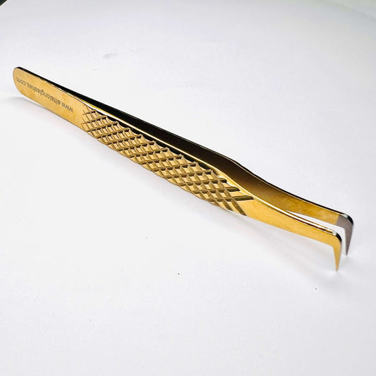 80 Degree Diamond Grip Mega Volume Tweezer for Eyelash Extensions - L Shape