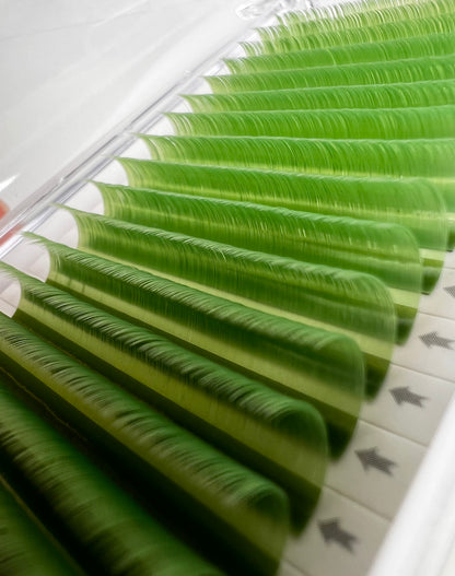 Lime Green Premium Faux Mink Eyelash Extensions – 0.07mm Trays