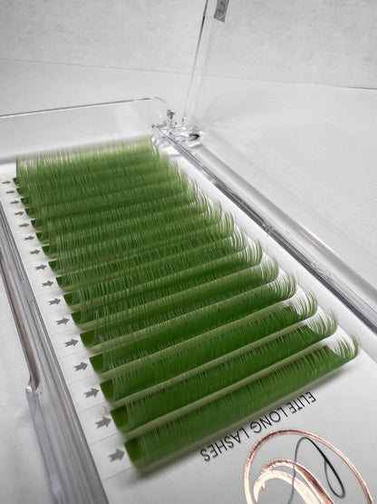 Lime Green Premium Faux Mink Eyelash Extensions – 0.07mm Trays