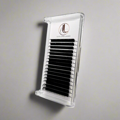 Matte Black Cashmere Eyelash Extensions – C Curl Tray