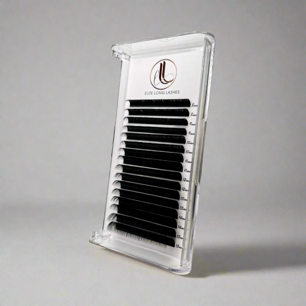 C Curl cashmere eyelash extensions matte black – professional volume lash tray