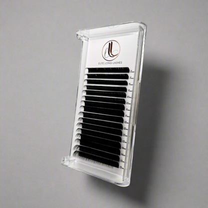 Matte Black Premium Faux Mink Eyelash Extensions – D Curl Tray