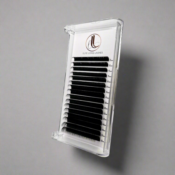 D Curl cashmere eyelash extensions multi-diameter matte black – professional lash tray