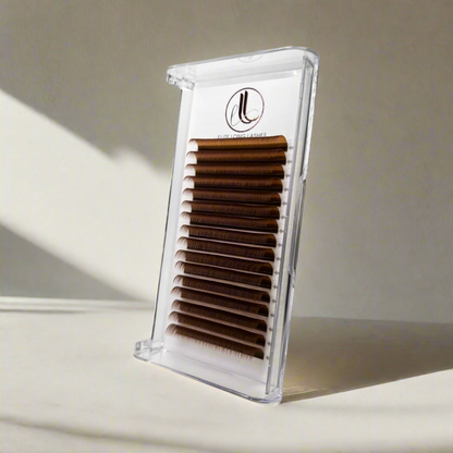 Brown Premium Faux Mink Eyelash Extensions – 0.07mm Trays