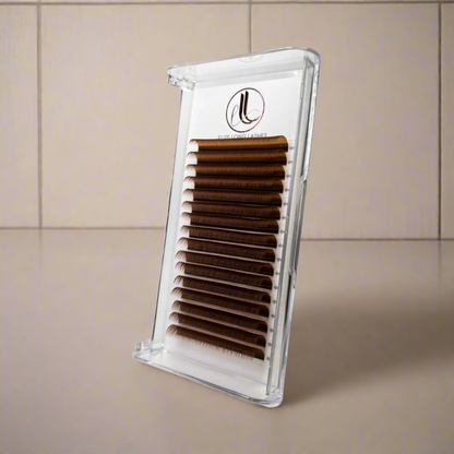 Brown Premium Faux Mink Eyelash Extensions – 0.07mm Trays