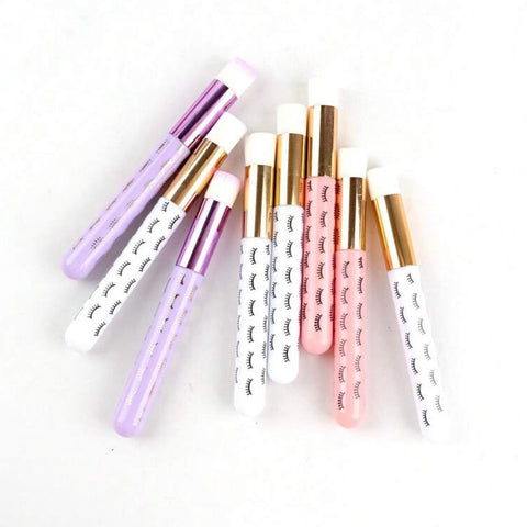 Pink eyelash extension shampoo brush 10-pack – lash cleanser brush set