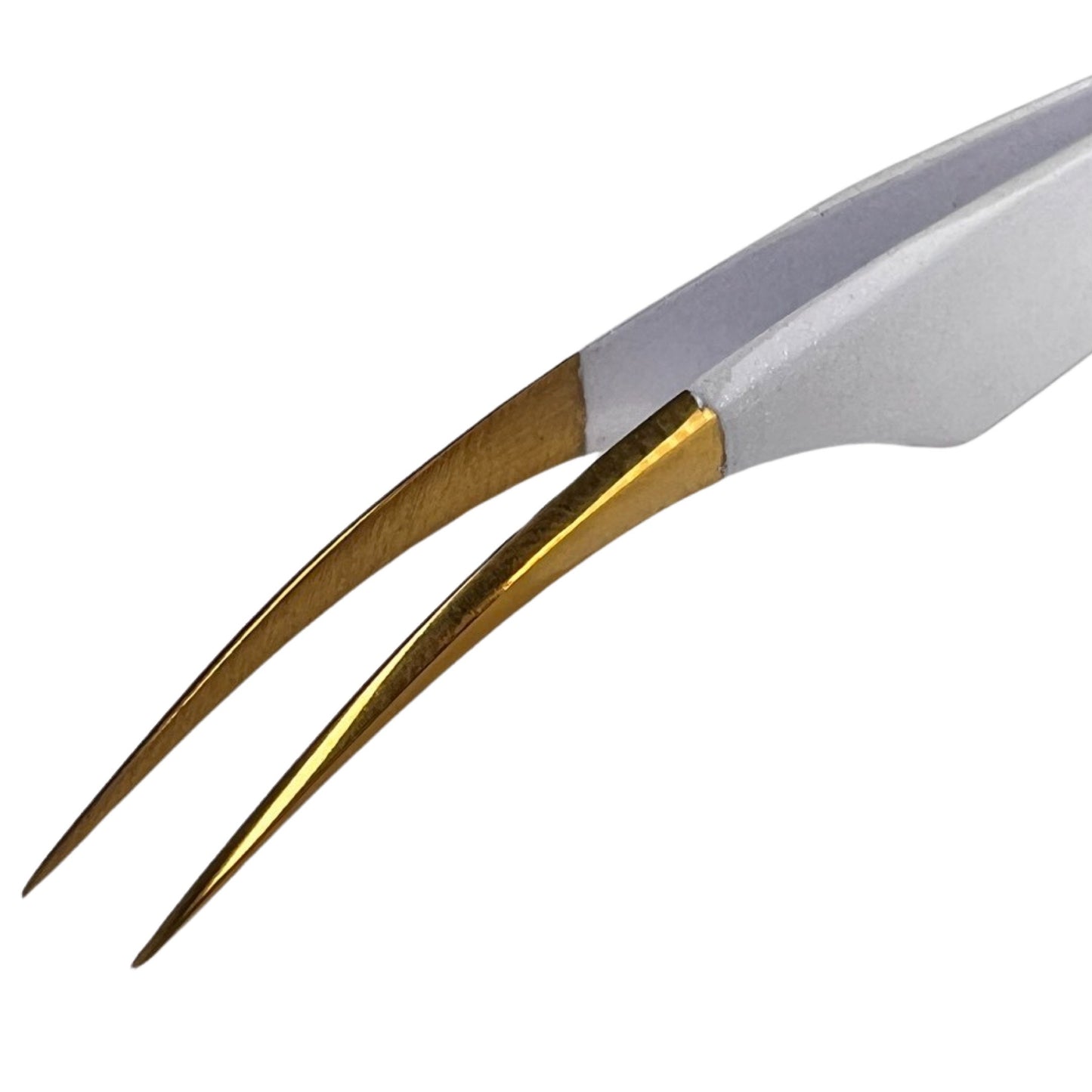 Golden White Snow Dolphin Isolation Tweezer - J Shape