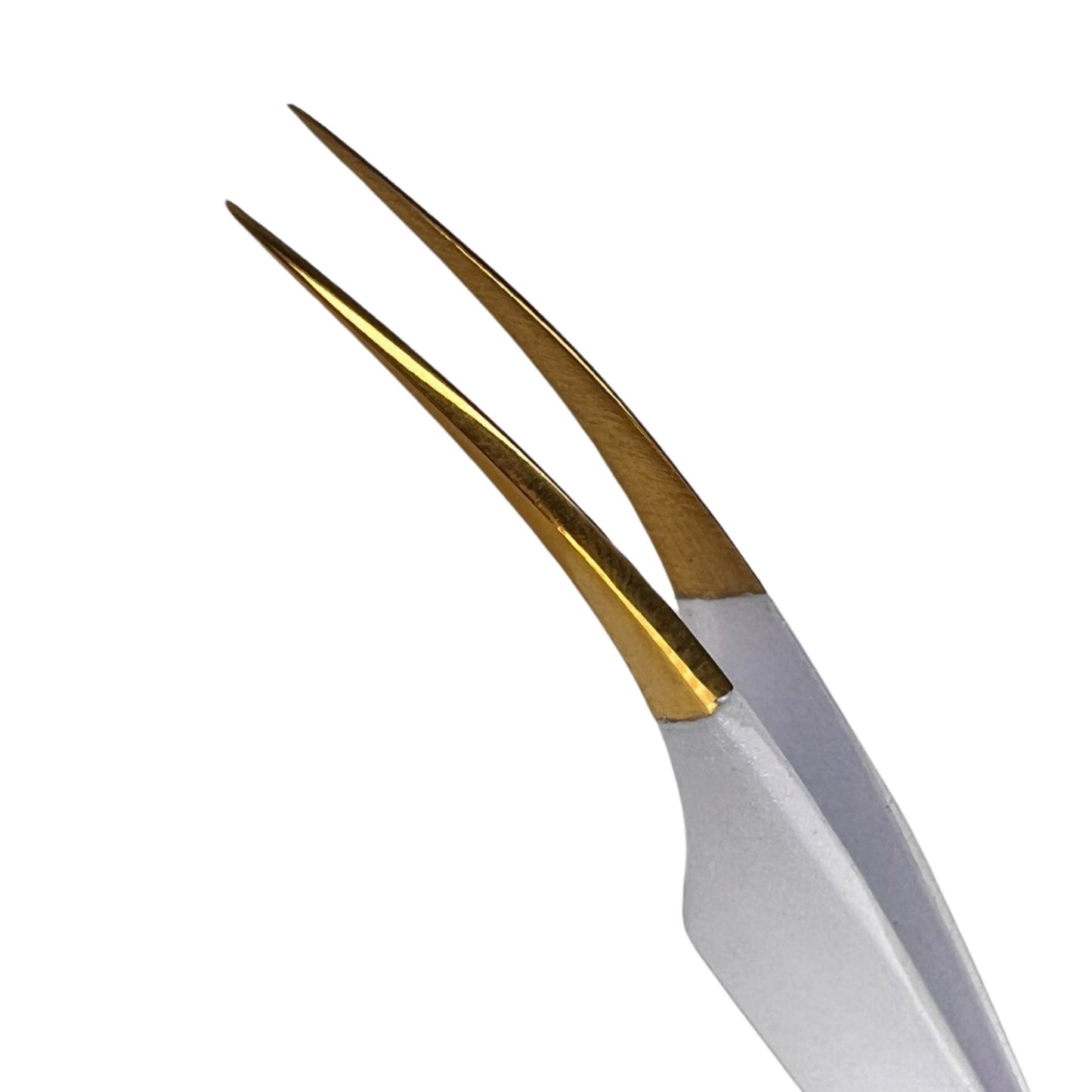 Golden White Snow Dolphin Isolation Tweezer - J Shape