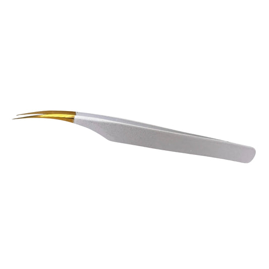 Golden White Snow Dolphin Isolation Tweezer - J Shape