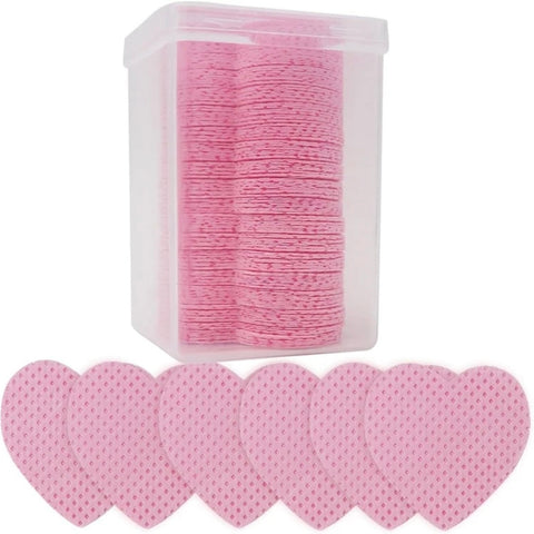 400-pack heart shape eyelash extension glue wipes – lash adhesive remover wipes
