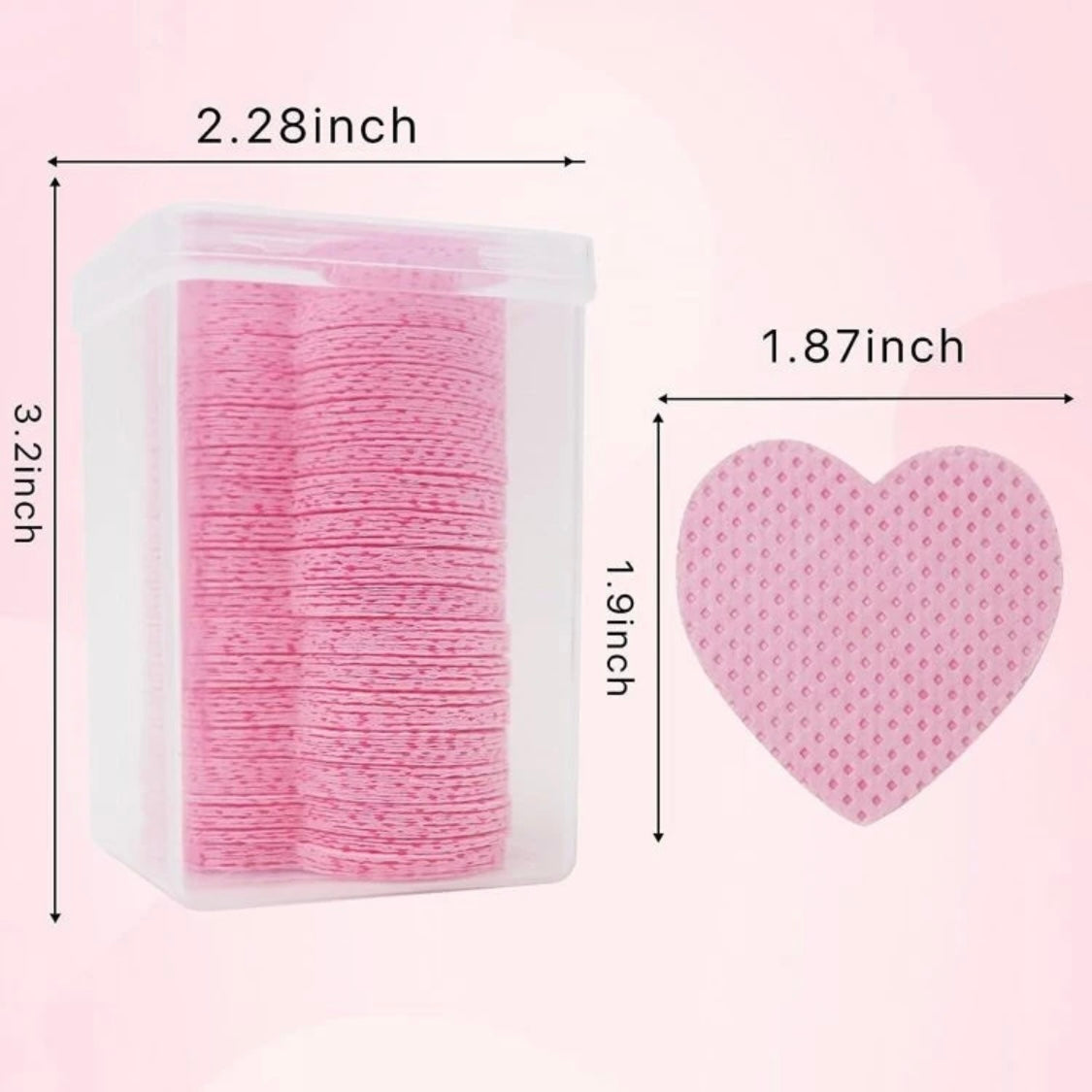 400 PCS Heart Shape Eyelash Extension Glue Wipes.