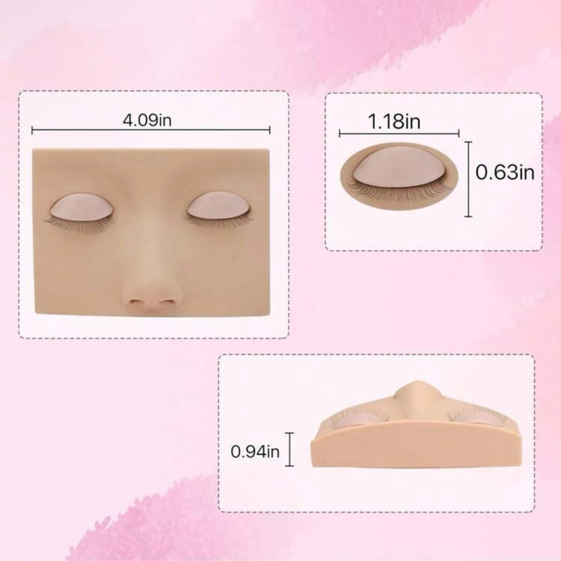 1PCS Mannequin Head with Replaced Eyelids for Lash Training. ( Included 5Pairs/Box False Eyelashes)