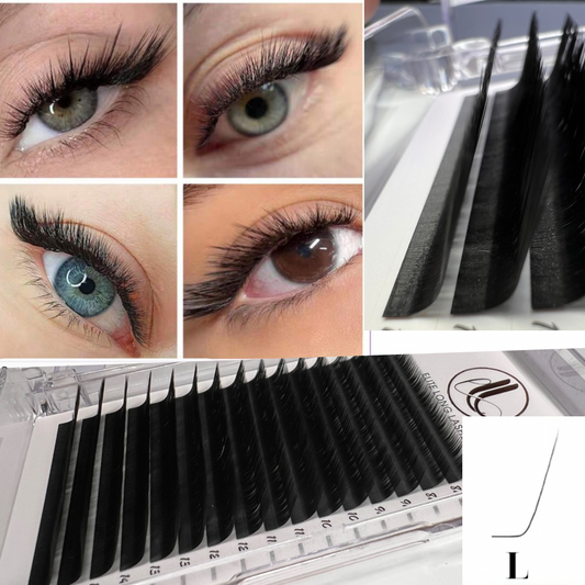 L Curl Matte Black Mink Eyelash Extensions 0.05 Mix Tray