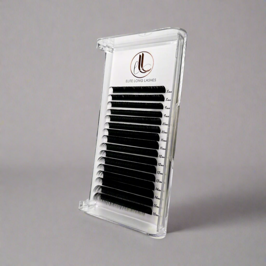 CC Curl cashmere eyelash extensions multi-diameter matte black – professional lash tray