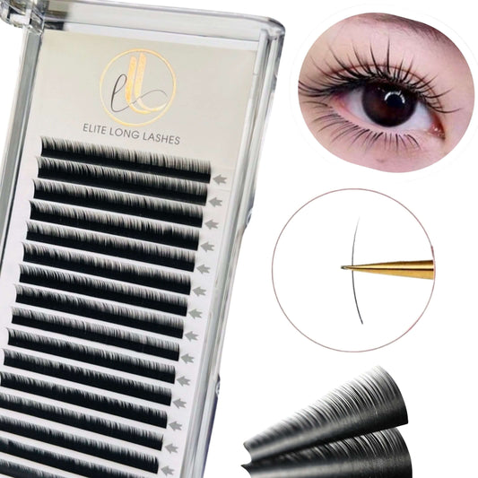 J Curl Matte Black Mink Eyelash Extensions 0.03 Tray (Bottom Lashes)