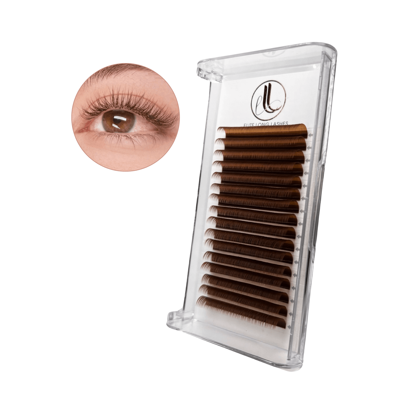 Matte Mink Brown Eyelash Extensions Trays | 0.07mm