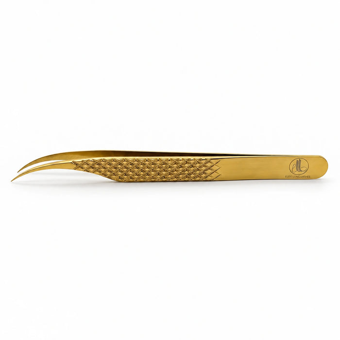 Golden Dolphin J-Shape Isolation Lash Tweezer — 13cm