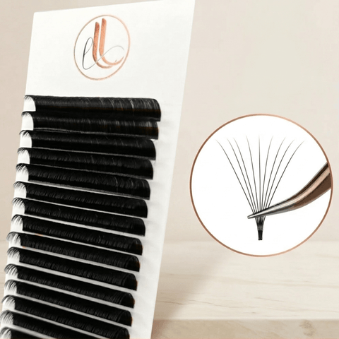 Easy Fan cashmere eyelash extensions 0.05 matte black C/CC/D/DD Curl – lash tray