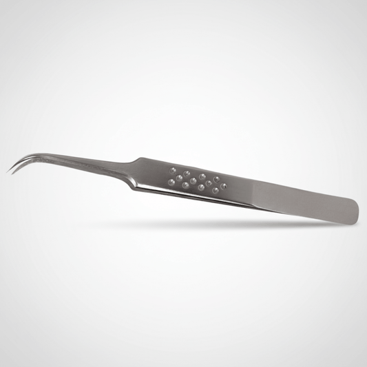 Feather Touch Silver Classic Fiber Tips Tweezer for Eyelash Extensions - J Shape