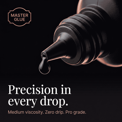 Master Glue eyelash extension glue bottle – side view