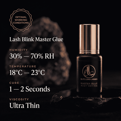 Master Glue 5ml fast dry lash glue – detail label view
