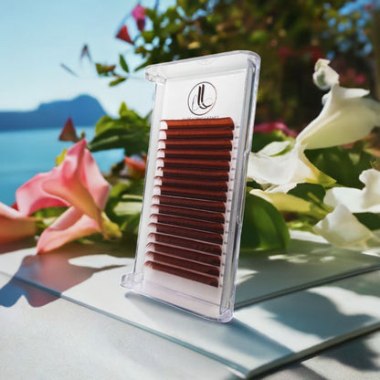 Copper Red Premium Faux Mink Eyelash Extensions – 0.07mm Trays