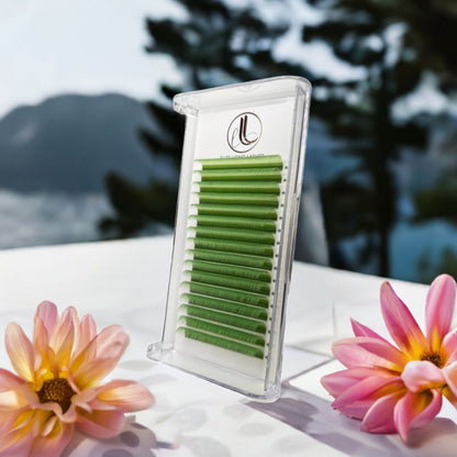 Lime Green Premium Faux Mink Eyelash Extensions – 0.07mm Trays