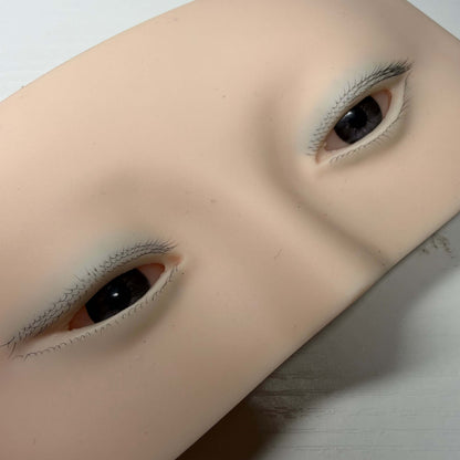 Premium silicone practice face for lash extension training with realistic 3D eyes